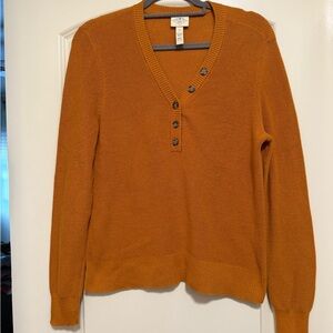 St. John’s Bay Burnt Orange V-Neck Button Sweater